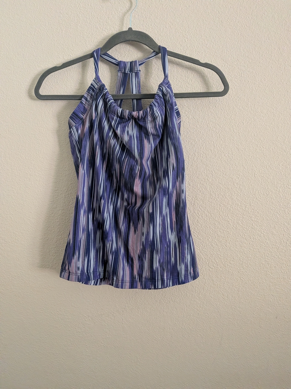 Prana Purple Multi-Stripe Halter Tank Top